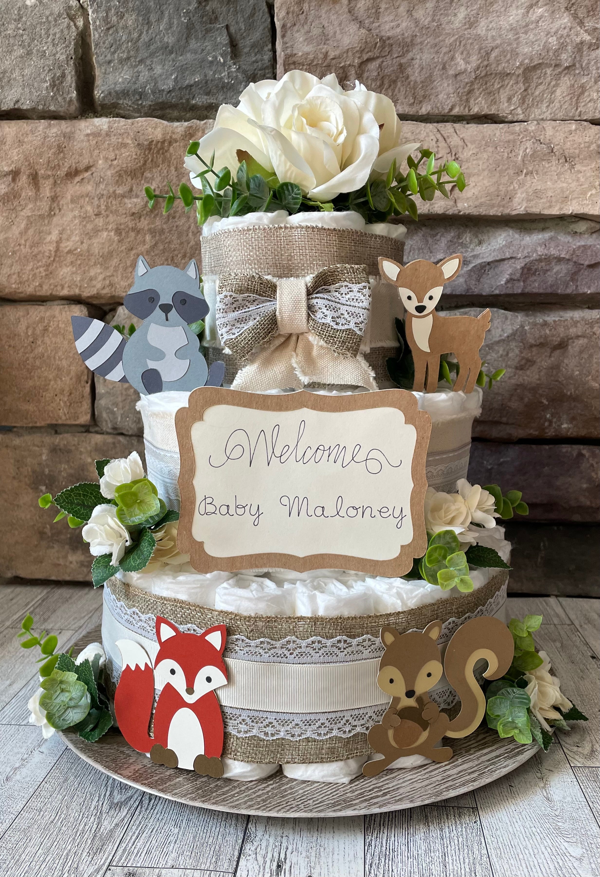 Centerpiece Rustic Diaper Cake Boy Little Pumpkin Rustic Baby Boy