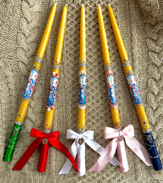 Baptismal Candle with Integrated Iconography